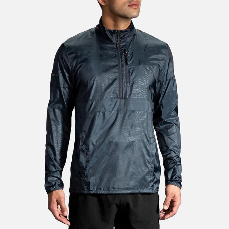 Brooks Lsd Pullover - Mens Running Jackets - Blue (23465GYXJ)